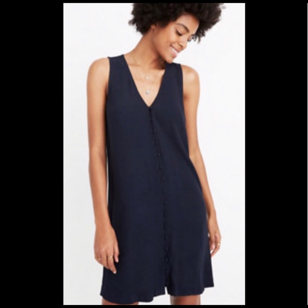 Madewell Heather Button front dress in Navy